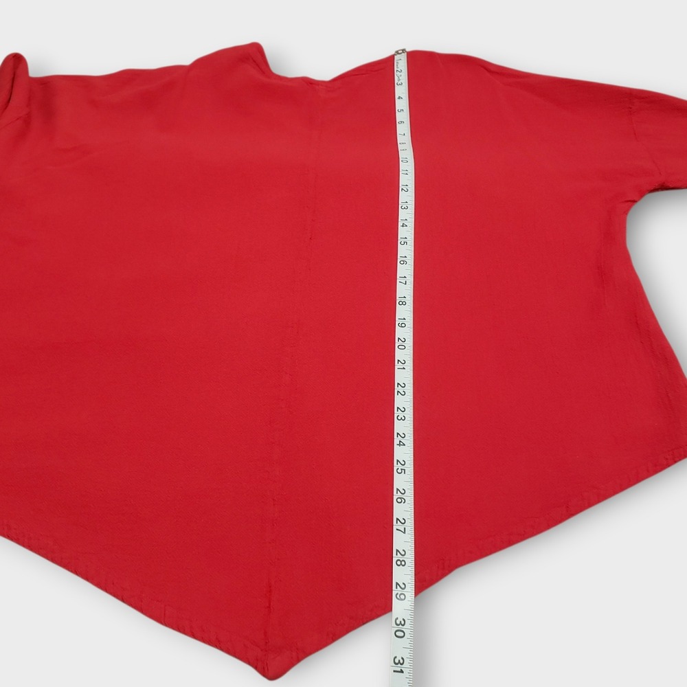 Oh My Gauze Red Artsy 100% Cotton Asymmetric Tunic Top Size 2 L/XL Lagenlook - Picture 11 of 11
